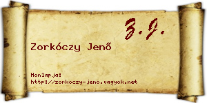 Zorkóczy Jenő névjegykártya