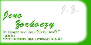 jeno zorkoczy business card